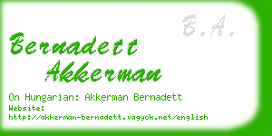 bernadett akkerman business card